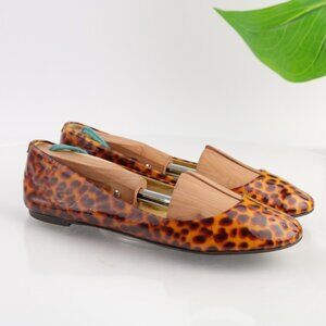 J Crew Womens Ballet Flats Size 6.5 Tan Brown Tortoise Shell Patent Slip On Shoe